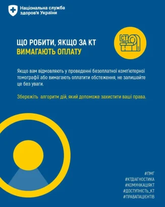 Що робити якщо за КТ вимагають оплату? Що робити якщо за КТ вимагають оплату?